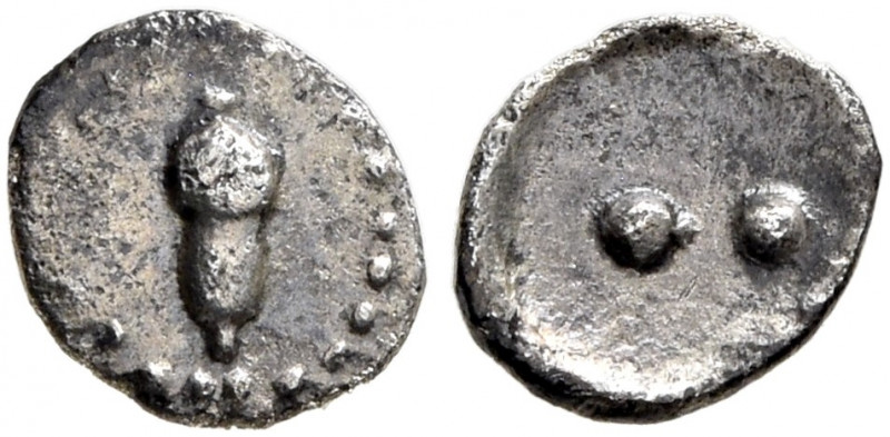 SICILY. Abakainon (?). Circa 450-420 BC. Hexas - Dionkion (Silver, 5 mm, 0.07 g)...