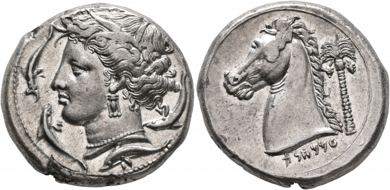 SICILY. Entella (?). Punic issues, circa 320/15-300 BC. Tetradrachm (Silver, 25 ...