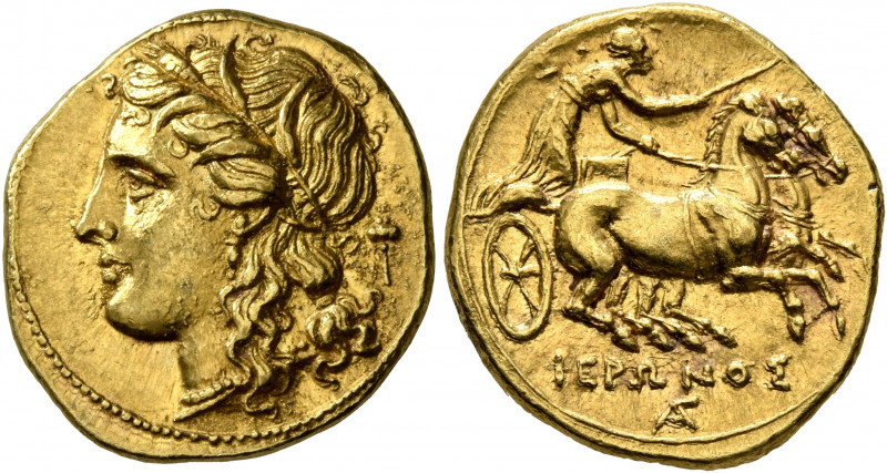 SICILY. Syracuse. Hieron II, 275-215 BC. 60 Litrai or Dekadrachm (Gold, 16 mm, 4...