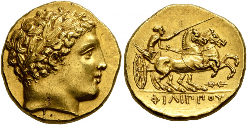 KINGS OF MACEDON. Philip II, 359-336 BC. Stater (Gold, 18 mm, 8.65 g, 10 h), Pel...