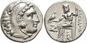 KINGS OF MACEDON. Alexander III ‘the Great’, 336-323 BC. Drachm (Silver, 17 mm, 4.38 g, 6 h), Lampsakos, struck under Antigonos I Monophthalmos, circa...