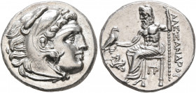 KINGS OF MACEDON. Alexander III ‘the Great’, 336-323 BC. Drachm (Silver, 17 mm, 4.28 g, 5 h), Lampsakos, struck under Antigonos I Monophthalmos, circa...