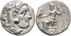 KINGS OF MACEDON. Alexander III ‘the Great’, 336-323 BC. Drachm (Silver, 17 mm, 4.42 g, 12 h), Kolophon, struck under Antigonos I Monophthalmos, circa...