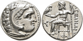 KINGS OF MACEDON. Alexander III ‘the Great’, 336-323 BC. Drachm (Silver, 18 mm, 4.37 g, 1 h), Kolophon, struck under Antigonos I Monophthalmos, circa ...