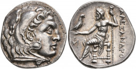 KINGS OF MACEDON. Alexander III ‘the Great’, 336-323 BC. Drachm (Silver, 20 mm, 4.29 g, 1 h), Miletos, circa 295-275. Head of Herakles to right, weari...
