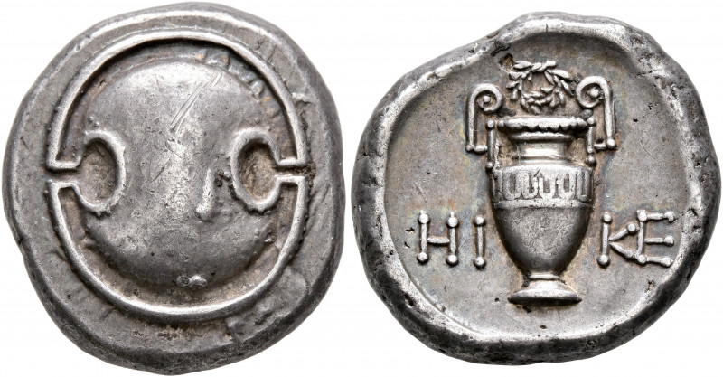 BOEOTIA. Thebes. Circa 390-382 BC. Stater (Silver, 22 mm, 12.20 g), Hike..., mag...