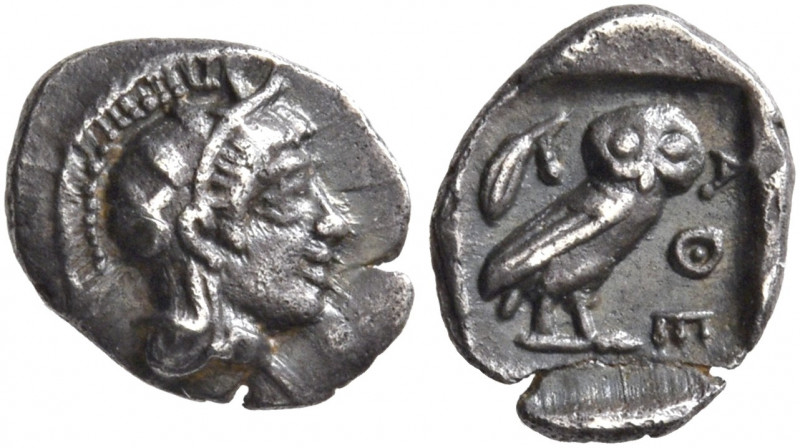 ATTICA. Athens. Circa 454-404 BC. Hemiobol (Silver, 8 mm, 0.36 g, 1 h). Head of ...