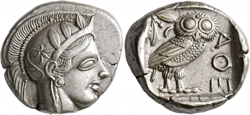 ATTICA. Athens. Circa 430s BC. Tetradrachm (Silver, 25 mm, 17.20 g, 1 h). Head o...