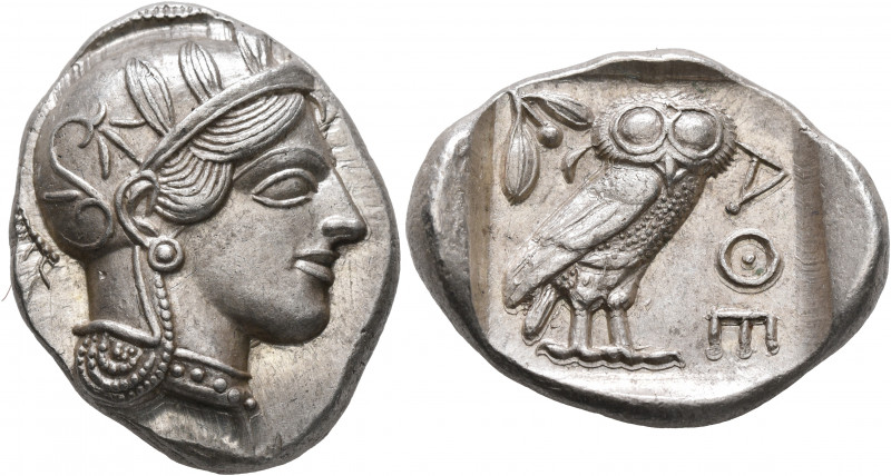 ATTICA. Athens. Circa 430s-420s BC. Tetradrachm (Silver, 28 mm, 17.23 g, 3 h). H...