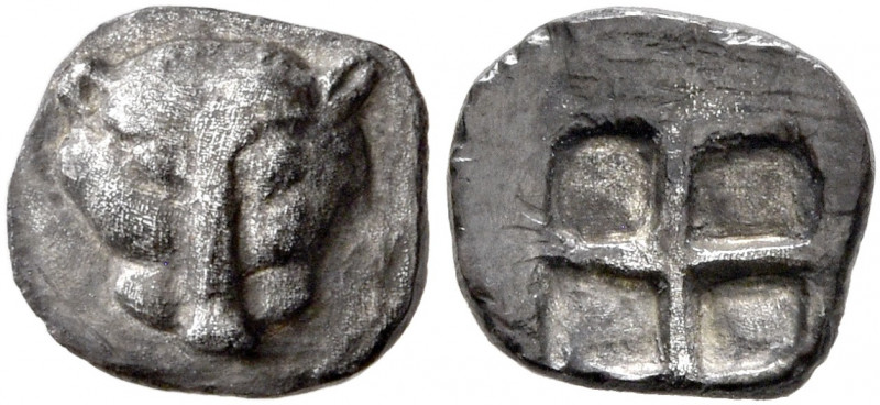 CIMMERIAN BOSPOROS. Pantikapaion. Circa 480-470 BC. Tetartemorion (Silver, 8 mm,...