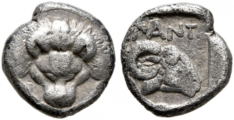 CIMMERIAN BOSPOROS. Pantikapaion. Circa 390-380 BC. Hemiobol (Silver, 7 mm, 0.34...