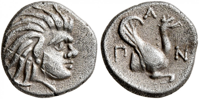 CIMMERIAN BOSPOROS. Pantikapaion. Circa 380-370 BC. Obol (Silver, 9 mm, 0.83 g, ...