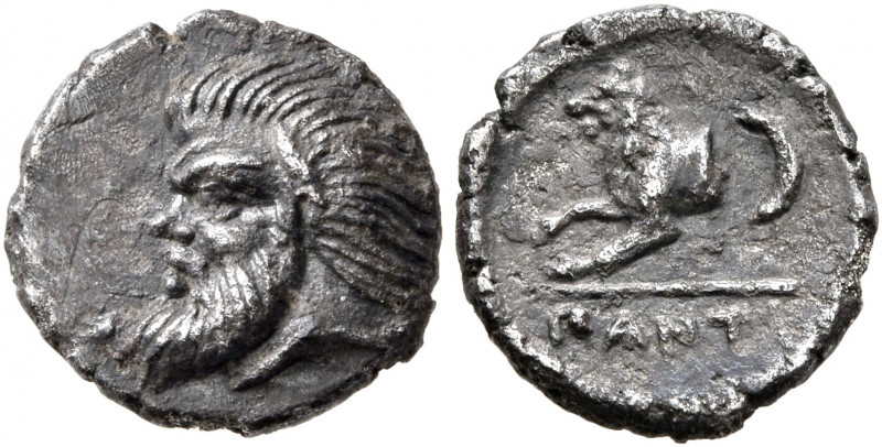 CIMMERIAN BOSPOROS. Pantikapaion. Circa 380-370 BC. Obol (Silver, 10 mm, 0.78 g,...
