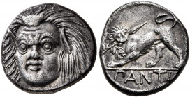 CIMMERIAN BOSPOROS. Pantikapaion. Circa 370-355 BC. Hemidrachm (Silver, 14 mm, 2.57 g, 9 h). Head of a satyr with animal ears facing slightly to left....