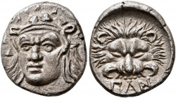 CIMMERIAN BOSPOROS. Pantikapaion. Circa 370-355 BC. Hemidrachm (Silver, 15 mm, 2.61 g, 12 h). Head of a satyr with animal ears and a pug nose facing s...