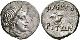CIMMERIAN BOSPOROS. Phanagoreia. Time of Mithridates VI Eupator, circa 109-105 BC. Tetrobol (Silver, 15 mm, 2.25 g, 11 h). Diademed head of Artemis to...