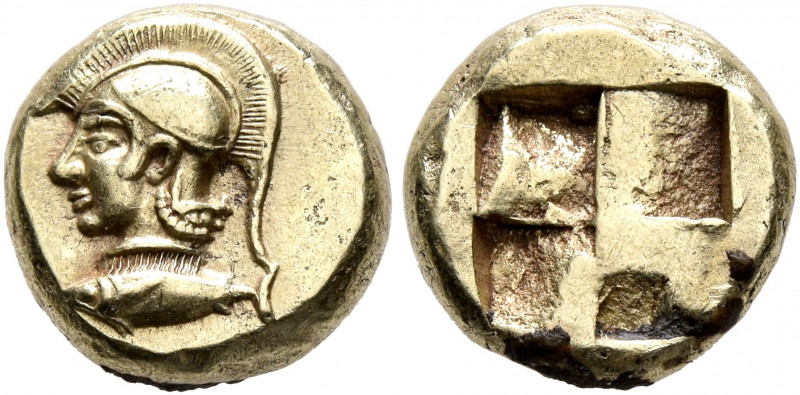 MYSIA. Kyzikos. Circa 550-450 BC. Hekte (Electrum, 10 mm, 2.71 g). Head of Athen...