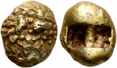 IONIA. Uncertain. Circa 650-600 BC. Hekte (Electrum, 11 mm, 2.24 g), Lydo-Milesian standard. Globular surface with cluster of pellets. Rev. Two incuse...