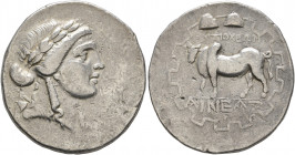 CARIA. Antioch ad Maeandrum. Circa 90/89-65/60 BC. Tetradrachm (Silver, 30 mm, 16.07 g, 12 h), Aineas, magistrate. Laureate head of Apollo to right wi...