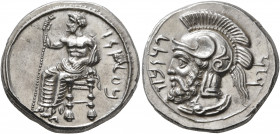 CILICIA. Tarsos. Pharnabazos, Persian military commander, 380-374/3 BC. Stater (Silver, 22 mm, 10.81 g, 1 h). &#67649;&#67663;&#67659;&#67669;&#67667;...