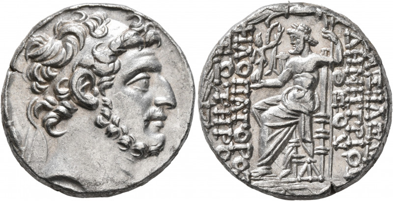SELEUKID KINGS OF SYRIA. Demetrios III Eukairos, 97/6-88/7 BC. Tetradrachm (Silv...