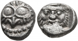 SAMARIA. Circa 375-333 BC. Obol (Silver, 9 mm, 0.76 g, 3 h). Facing head of an owl. Rev. Facing head of Bes within square incuse. Baldwin's 34 (2003),...