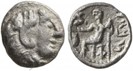 ARABIA, Eastern. Oman Peninsula. Mleiha (?). Imitations of Abi’el, daughter of Labash, circa mid 2nd century BCE. Hemiobol (Silver, 7 mm, 0.31 g, 6 h)...