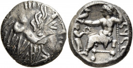 ARABIA, Eastern. Oman Peninsula. Mleiha (?). Coins without patronym, mid 2nd to 1st century BCE. Drachm (Silver, 16 mm, 4.00 g, 1 h), imitating Alexan...