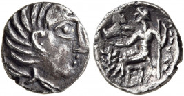 ARABIA, Eastern. Oman Peninsula. Mleiha (?). Coins without patronym, mid 2nd to 1st century BCE. Obol (Silver, 11 mm, 1.00 g, 1 h), imitating Alexande...