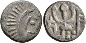 ARABIA, Eastern. Oman Peninsula. Mleiha or ad-Dur (?). Later coinage in the name of Abi'el, 1st century BCE to 1st century CE. Drachm (Billon, 16 mm, ...