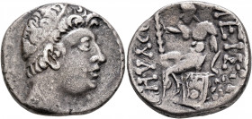 LOCAL ISSUES, Sogdiana. Bukhara. 2nd century BC. Tetradrachm (Silver, 26 mm, 10.66 g, 1 h), imitating Euthydemos I of Baktria (225-220 BC). Diademed h...