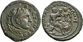 MACEDON. Koinon of Macedon. Pseudo-autonomous issue. Tetrassarion (Bronze, 27 mm, 12.08 g, 6 h), Beroea, time of Severus Alexander, circa 231-235. AΛЄ...