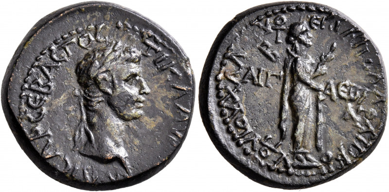AEOLIS. Aegae. Claudius. Assarion (Orichalcum, 20 mm, 5.60 g, 11 h), Apollodoros...