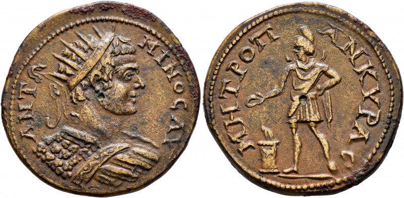 GALATIA. Ancyra. Caracalla, 198-217. Tetrassarion (Orichalcum, 31 mm, 16.16 g, 7...