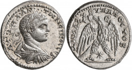 SYRIA, Seleucis and Pieria. Antioch. Elagabalus, 218-222. Tetradrachm (Silver, 27 mm, 14.32 g, 1 h). ΑΥΤ Κ Μ Α•ΑΝΤⲰΝЄΙΝΟC CЄΒ Laureate, draped and cui...