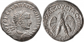 SYRIA, Seleucis and Pieria. Emesa. Uranius Antoninus, usurper, 253-254. Tetradrachm (Billon, 24 mm, 13.32 g, 12 h). AYTO K COYΛΠ ANTⲰNINOC CЄ Laureate...