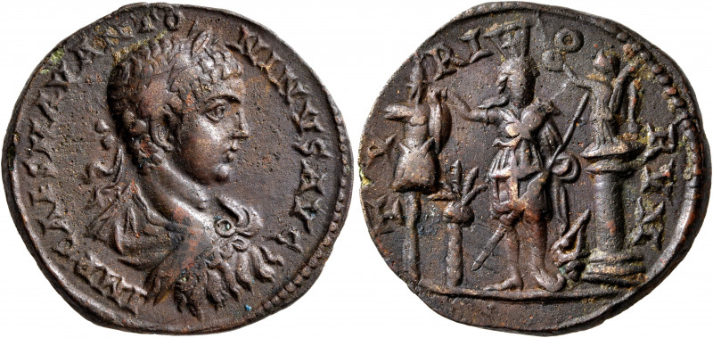 PHOENICIA. Tyre. Elagabalus, 218-222. Tetrassarion (Orichalcum, 30 mm, 16.68 g, ...
