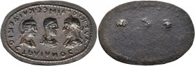 Trajan Decius, with Herennia Etruscilla and Herennius Etruscus (?), 249-251. Uniface Plaquette (Bronze, 22x33 mm, 3.54 g). •AYT•KIC ΓAI MЄC•KYI•ΔЄKIOC...