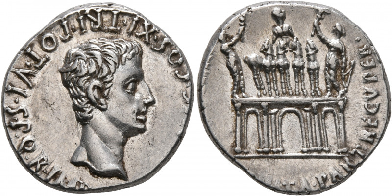 Augustus, 27 BC-AD 14. Denarius (Silver, 18 mm, 3.94 g, 6 h), uncertain Spanish ...