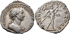 Trajan, 98-117. Denarius (Silver, 19 mm, 3.29 g, 6 h), Rome, 114-116. IMP CAES NER TRAIANO OPTIMO AVG GER DAC Laureate and cuirassed bust of Trajan to...