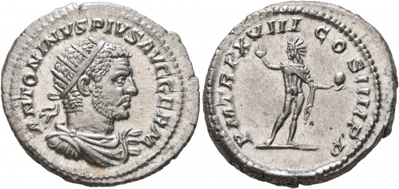Caracalla, 198-217. Antoninianus (Silver, 24 mm, 5.94 g, 7 h), Rome, 215. ANTONI...