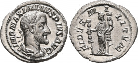 Maximinus I, 235-238. Denarius (Silver, 20 mm, 2.88 g, 1 h), Rome, 236. IMP MAXIMINVS PIVS AVG Laureate, draped and cuirassed bust of Maximinus I to r...