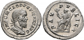Pupienus, 238. Denarius (Silver, 20 mm, 2.83 g, 5 h), Rome, circa April-June 238. IMP C M CLOD PVPIENVS AVG Laureate, draped and cuirassed bust of Pup...