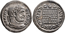 Maximianus, first reign, 286-305. Argenteus (Silver, 19 mm, 3.45 g, 11 h), Serdica, 303-305. MAXIMIA-NVS AVG Laureate head of Maximianus to right. Rev...