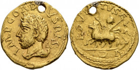 UNCERTAIN GERMANIC TRIBES, Pseudo-Imperial coinage. Late 3rd-early 4th centuries. 'Aureus' (Gold, 20 mm, 6.30 g, 12 h), 'Gordian Group'. Imitating Gor...