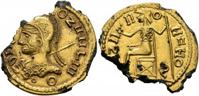UNCERTAIN GERMANIC TRIBES, Pseudo-Imperial coinage. Late 3rd-early 4th centuries. 'Aureus' (Subaeratus, 20 mm, 1.73 g, 7 h), 'Plated Group'. Imitating...