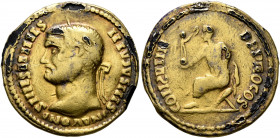 UNCERTAIN GERMANIC TRIBES, Pseudo-Imperial coinage. Late 3rd-early 4th centuries. 'Aureus' (Subaeratus, 22 mm, 5.36 g, 12 h), 'Tetrarchic Consul Group...