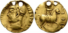 UNCERTAIN GERMANIC TRIBES, Pseudo-Imperial coinage. Late 3rd-early 4th centuries. 'Quinarius' (Gold, 17 mm, 2.83 g, 12 h), 'Tetrarchic Adventus Group ...
