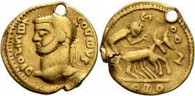 UNCERTAIN GERMANIC TRIBES, Pseudo-Imperial coinage. Late 3rd-early 4th centuries. 'Aureus' (Gold, 21 mm, 5.09 g, 10 h), 'Tetrarchic Biga Group D'. Imi...