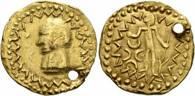 UNCERTAIN GERMANIC TRIBES, Pseudo-Imperial coinage. Late 3rd-early 4th centuries. 'Aureus' (Gold, 21 mm, 5.00 g, 5 h). Crude imperial head or bust to ...
